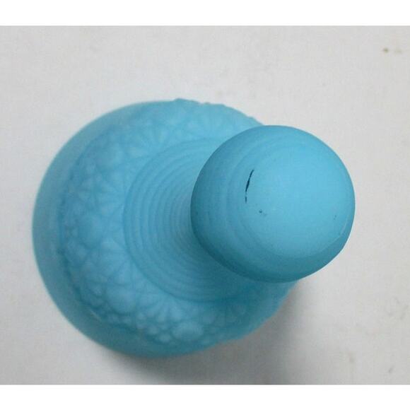 Vintage Fenton Blue Satin Daisy & Button Bell 6" - Picture 4 of 4